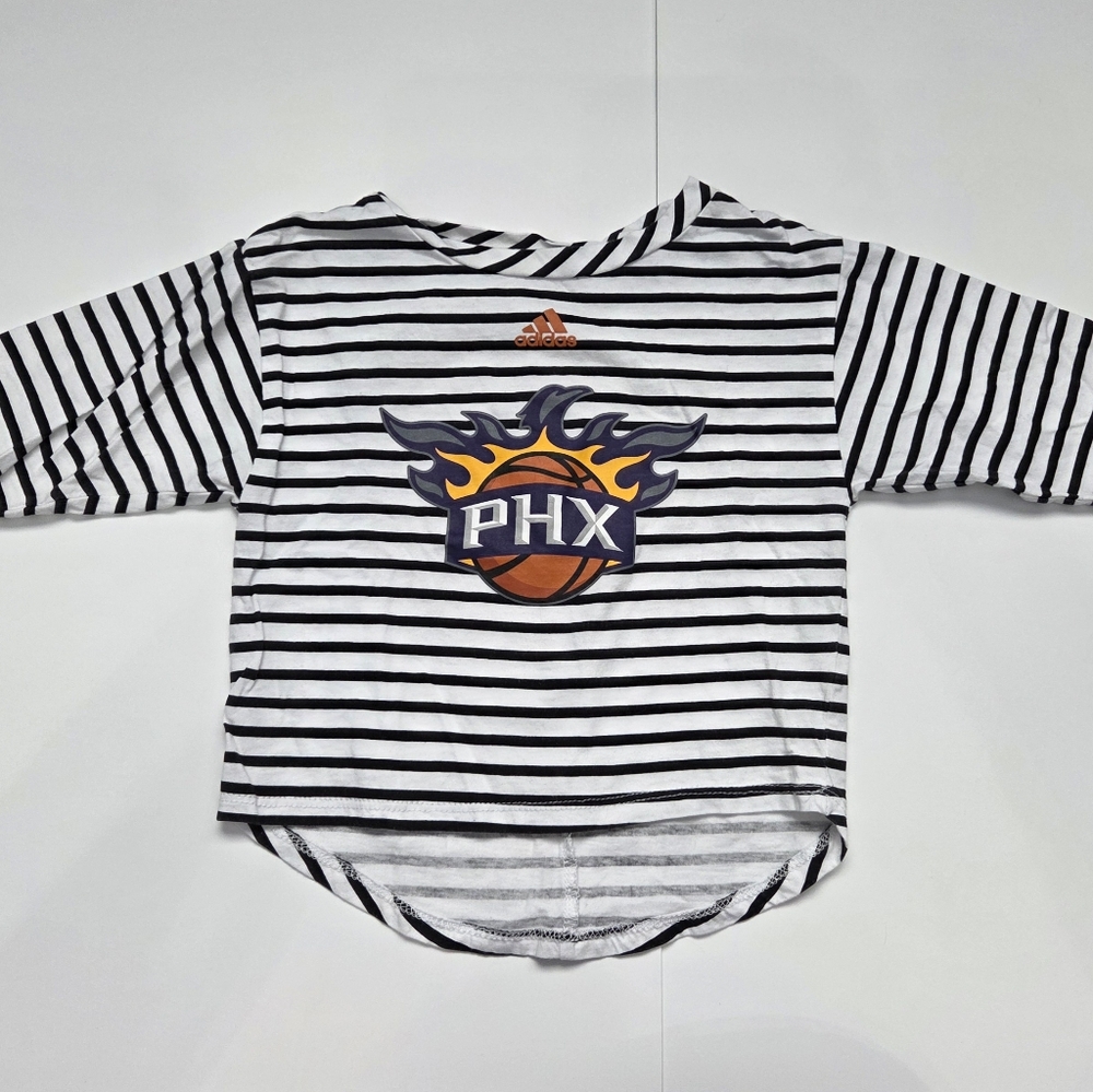 Adidas Phoenix Suns Kids Shirt Size 2T, Black And White Stripes, PHX Logo